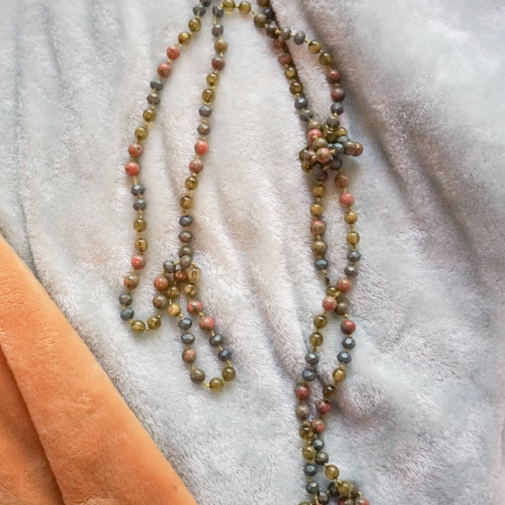 long Multi-Colored Beaded Necklace